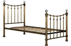 Schreiber Oborne Metal Single Bedframe - Brass/Crystal